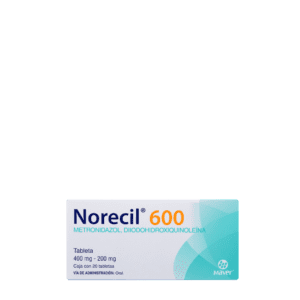 Norecil 600 (Metronidazol/Diyodohidroxiquinoleina) Tab 400/200 Mg C/20 Maver